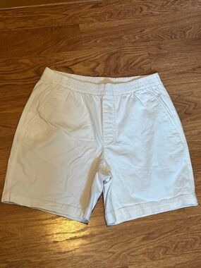 Lands’ End White Elastic-Waist Casual Shorts